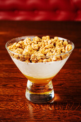 panna cotta with honey and cookies
