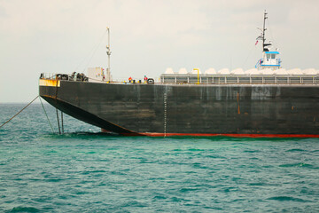 large cargo ship in the ocean