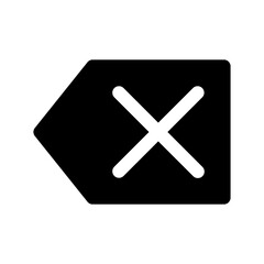 Obraz premium backspace arrow icon vector, left arrow with cross. isolated