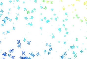 Light Blue, Green vector abstract background with sakura.