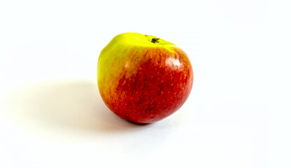 photo red apple on a white background close up