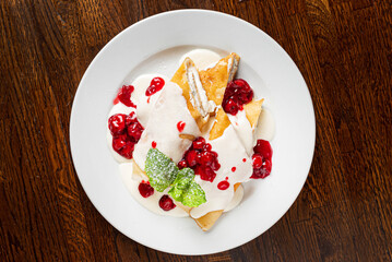 pancakes with cream cheese and jam