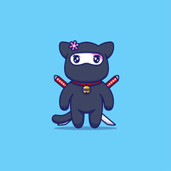 Cute tabby with ninja costume © Arunika