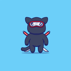 Cute tomcat with ninja costume © Arunika