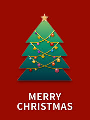 Obraz premium Christmas card with christmas tree