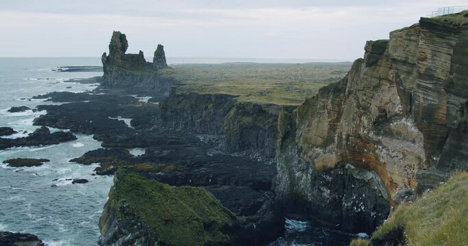 Londrangar Cliffs located in Snaefellsness Peninsula, Iceland