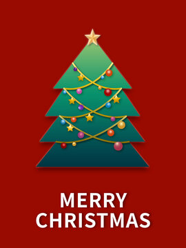 Christmas card with christmas tree