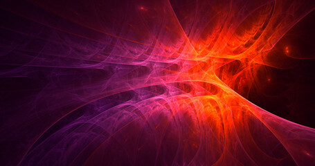 3D rendering abstract multicolor fractal light background