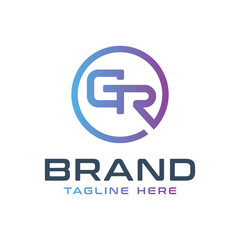 monogram logo design letter GR