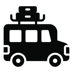 travel bus glyph concept icon