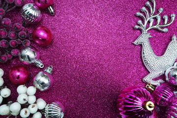 Christmas composition with ellk and Christmas balls