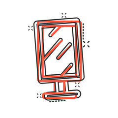 Billboard icon in comic style. Citylight display cartoon vector illustration on white isolated background. Banner placard splash effect business concept.