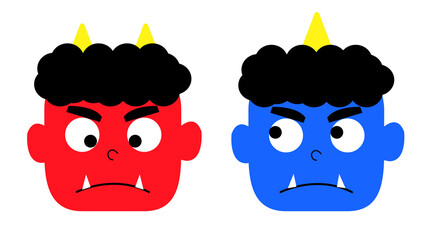 赤鬼青鬼イラスト素材セット