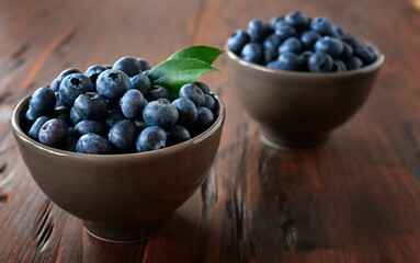 Fresh Blueberries In Bowl On Table