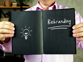 Conceptual photo about Rebranding S with handwritten phrase.