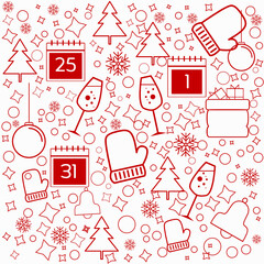 christmas element icons with white background