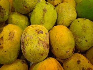 Mango Fruit at Farmers Market Farm Fresh Organic Produce in the Summer for Sale