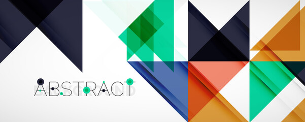 Set of vector triangle geometric backgrounds. Vector illustration for covers, banners, flyers and posters and other designs