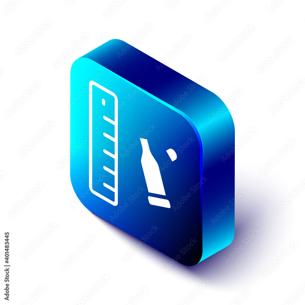 Poster isometric bullet casing as a piece of evidence placed with forensic ruler for documentation icon iso