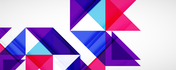 Geometric abstract background. Techno color triangle shapes. Vector illustration for covers, banners, flyers and posters and other designs