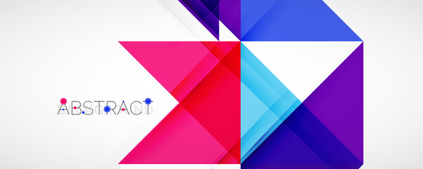 Fototapeta premium Geometric abstract background. Techno color triangle shapes. Vector illustration for covers, banners, flyers and posters and other designs