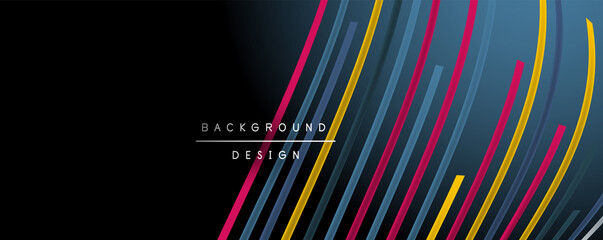 Abstract colorful lines vector background. Internet, big data and technology connections concept, abstract template
