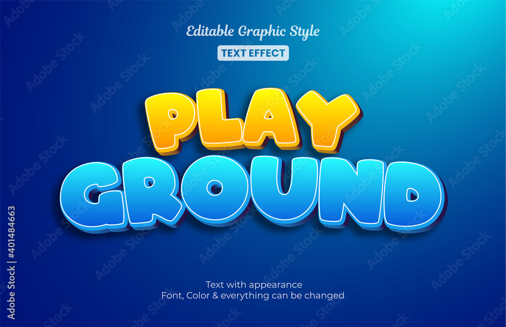 Wall mural fun playground, editable text style effect