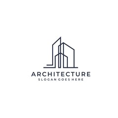 Fototapeta premium Architecture logo design, Vector construction company brand design template. Architect and Construction vector logo template 