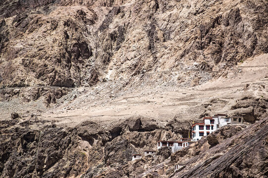Buddhist monastery, Buddhist gompa, Himalayas, mountains, Zanskar, Ladakh, Tibet - Powered by Adobe
