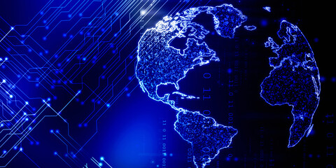 2d illustration world map abstract background