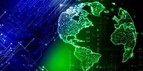 2d illustration world map abstract background