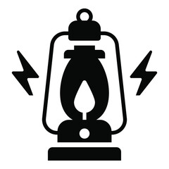 lantern glyph concept icon