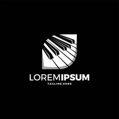 Fototapeta premium Piano logo graphic design vector template