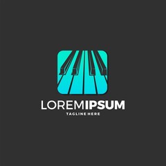 Piano logo graphic design vector template