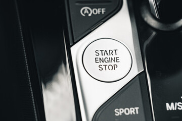 Buttons panel of the car on the dashboard