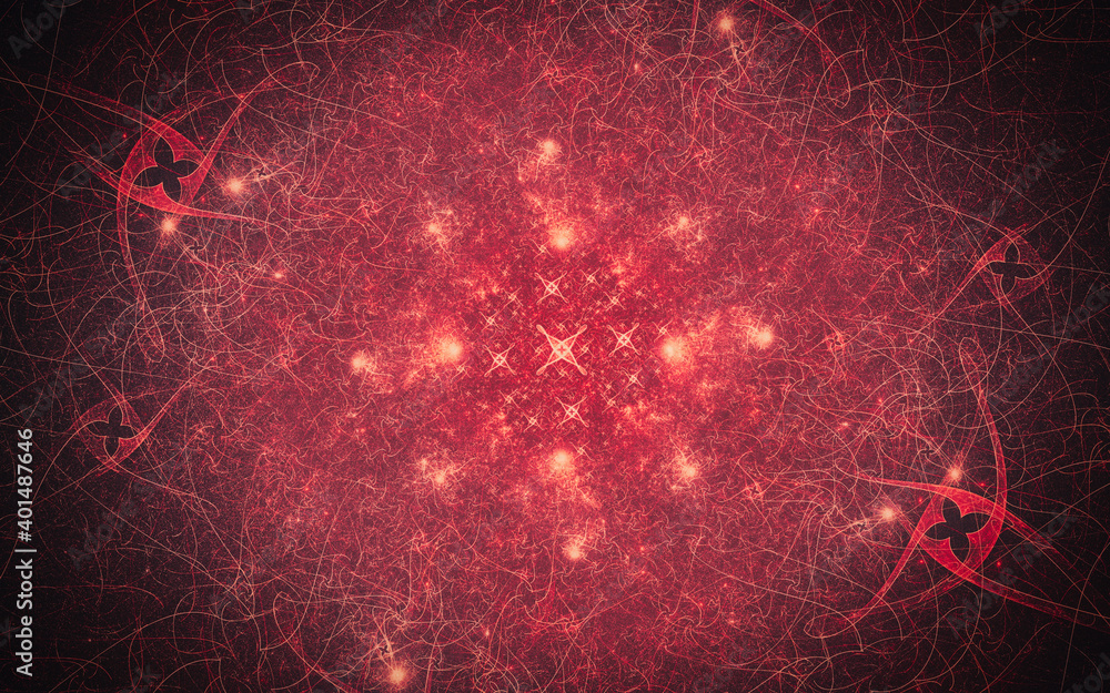 Aufkleber digital image generated on a computer consisting of beautiful abstract geometric shapes, lines of di