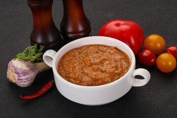 Famous Spanish gazpacho tomato soup