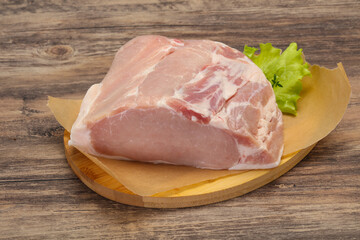 Raw pork meat piece for cooking
