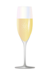 ein Sektglas gefüllt mit prickelndem Sekt