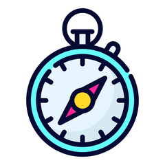 Compass flat line concept icon