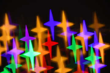 colorful stars illumination for holiday or abstract boke background