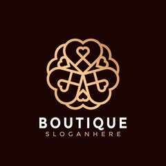 Boutique Love Spa Cosmetic Modern Logo Icon Design Vector Illustration
