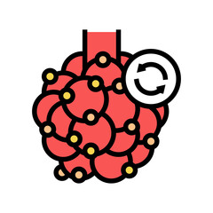 interstitial lung disease color icon vector. interstitial lung disease sign. isolated symbol illustration