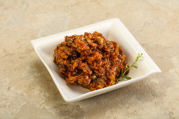 Canned anchovy in tomato sauce