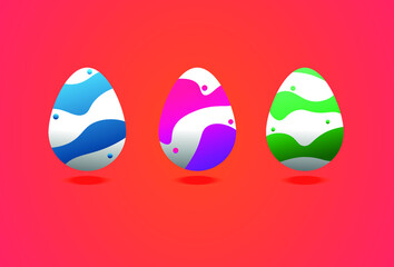 Multi colored easter eggs for a holiday