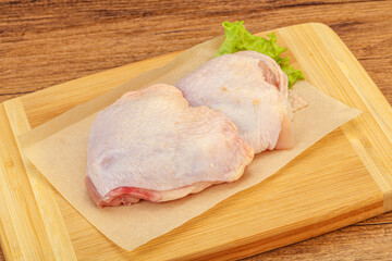 Raw chicken hip for cooking
