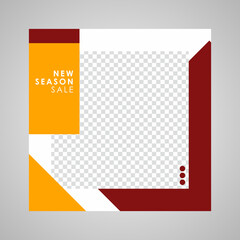 Naklejka premium Social Media Post Template. Social Media Banner. Editable Modern Template. Discount Promo Template.