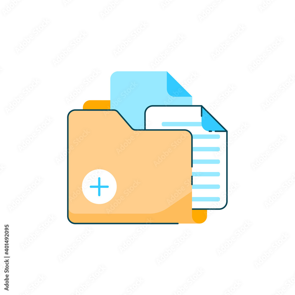 Poster manage, organize your file, save and put document files in one folder concept illustration flat desi