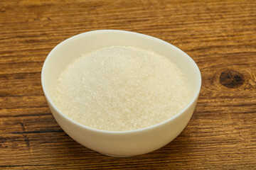 White sugar in the bowl