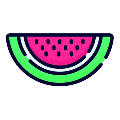 watermelon flat line concept icon